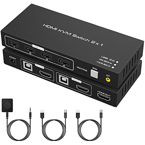 KVM Switch HDMI de 2 Puertos 4K 60Hz USB2.0 Cover