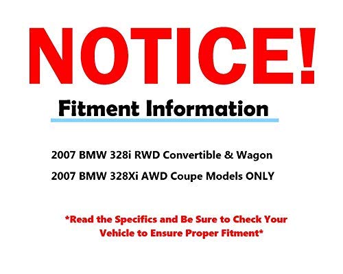 Image of Detroit Axle - Brake Kit for 2007 BMW 328i Wagon 328xi Drilled & Slotted Brake Rotors and Ceramic Brakes Pads Replacement: 11.81 inch inch Front and Rear Rotors