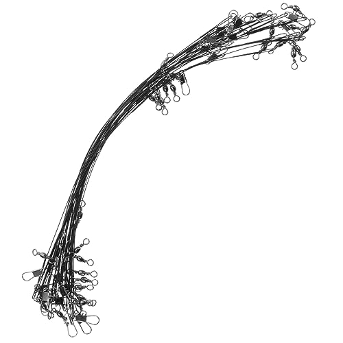 Hemoton 100Pcs Fishing Wire Leaders Portable Lightweight Fishing Lines for Freshwater Saltwater Durable Wire Leaders with Swivels for Bass Carp Trout More