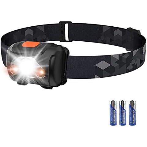 ANSUG Head Torch LED Battery Operated Headlamps Red Light Headlight Children's Headlamp Waterproof for Jogging Fishing Camping Emergency Cover