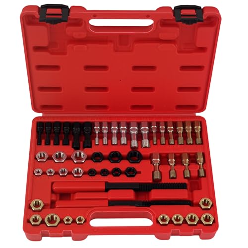 maXpeedingrods 48Pcs Thread Restorer Kit, Rethread Repair Tool, UNC UNF & Metric Thread Chaser Set with Thread Pitch Gauge