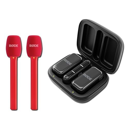 Rode Wireless Micro Micrófono Kit (USB-C, Negro) con 2 Adaptadores de Mano Red para Entrevistas miniatura 1