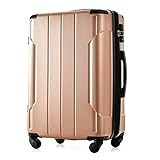 Merax Rolling suitcase, Carry-On Luggage 21-Inch Hardside Expandable Luggage with Spinner Wheels Gold