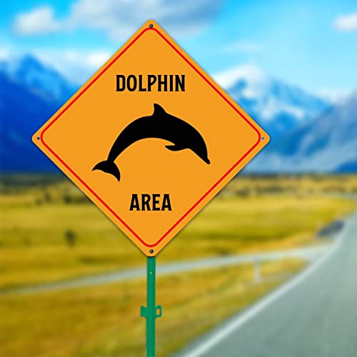 Plaque en métal rouillé panneau Dolphin Crossing Zone extérieur 38cm