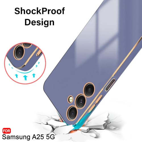 Image of TheGiftKart Luxurious Golden-Plated Back Cover Case for Samsung Galaxy A25 5G | Raised Lips for Camera & Screen Protection | Shockproof Design | Stylish Back Cover Case for Samsung Galaxy A25