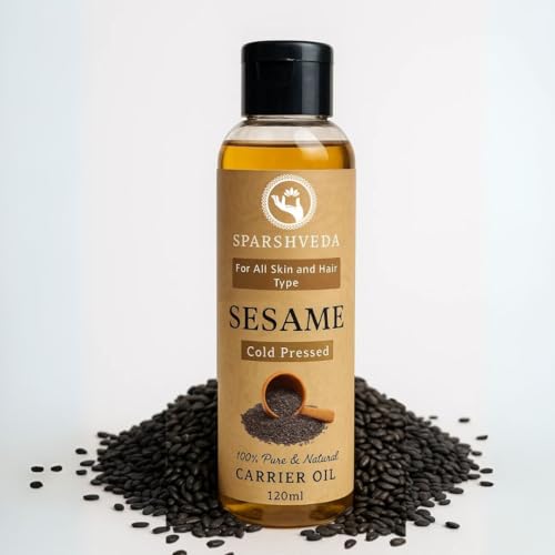 Image of Sesame Oil | 100% Pure Cold Pressed Gingelly Oil for Hair Growth, Skin Glow & Body Massage | Rich in Antioxidants, Reduces Dandruff & Joint Pain | 120 ml