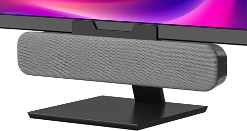 Lorxne デスクトップPC用コンピュータースピーカー ノートパソコン用モニタースピーカー 大音量スピーカー音量コントロールでモニターに簡単にクランプ(USB-CからUSBアダプター付属)