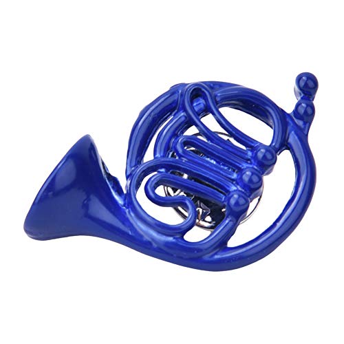 French Horn Brooch Pin, Blue Metal Brooch Pin with Box Miniature Musical Instrument Shape Brooch Pin for Women Girls Wedding Christmas Festival Ornament Jewelry Decoration