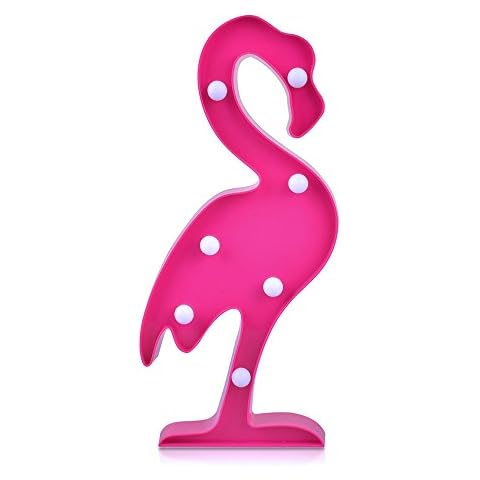 Youngine Decorative LED Flamingo Light Tropical Desk Lamp Marquee Sign Light Battery Operated Wall Decor Kids Room Night Light (Flamingo) Cover