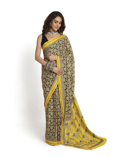 Image of RATAN Women's Pure Soft Cotton Saree with Blouse Piece | Lightweight Breathable Daily Wear Cotton Saree | Traditional Printed Saree for Office Casual & Summer Wear