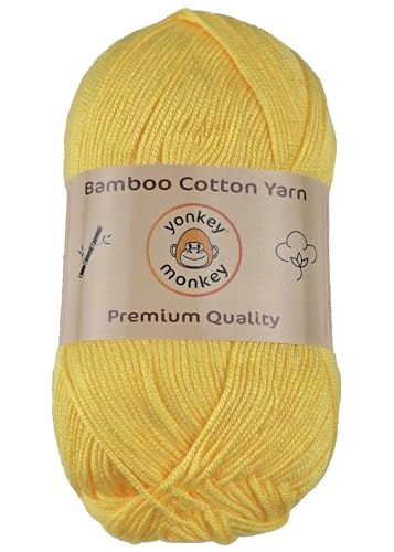 Image of 10-Pack of Yonkey Monkey 500 Grams Yarn - 70% Rayon derived from Bamboo, 30% Cotton - Imported - Yellow 9017