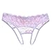 CISSETINA Women's Sexy Lace Embroidered T-back G-string Crotchless Thong Panties, A0020-White, One Size