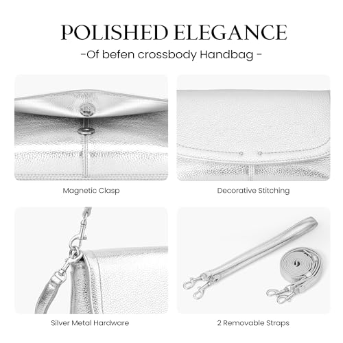 Image of befen Genuine Leather Small Crossbody Bags for Women, RFID Leather Purse