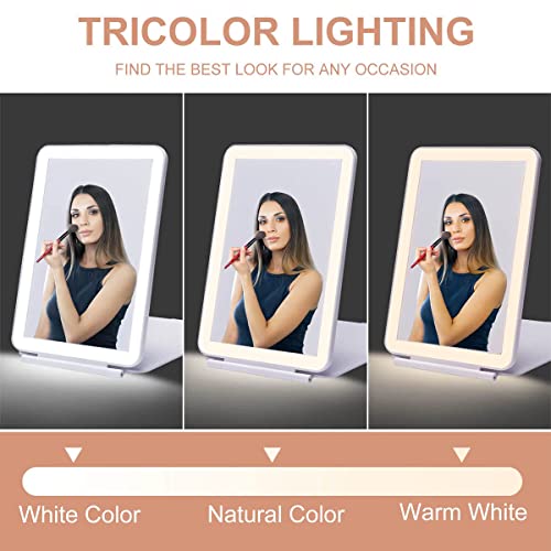 Rechargeable Travel Makeup Vanity Mirror with 80 Leds Lights, 3 Color Modes Portable Light Up Mirror - Image 2