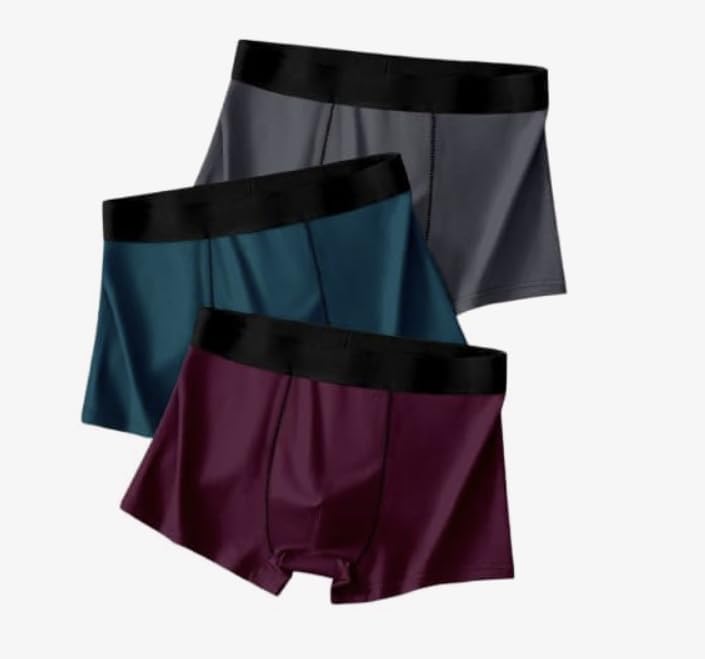 Men Underwear, Brief, Trunk, Nylon Trunk, Pack of 3, M Medium Multicolour-picture-48