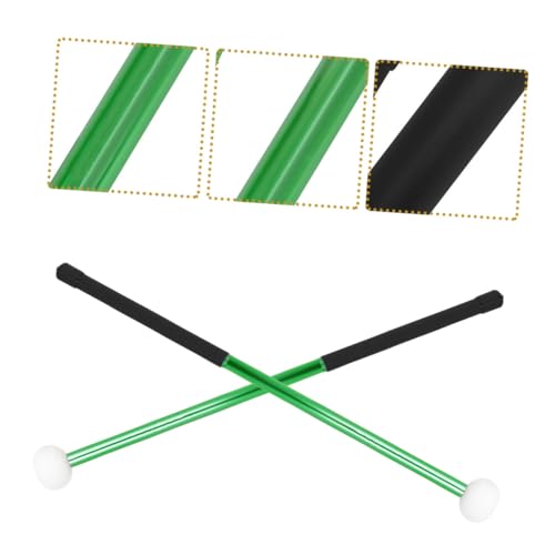 2 Baquetas de aluminio con cabeza de fieltro para batería marcha, reemplazo para percusión miniatura 7