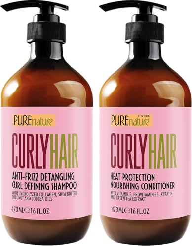 Curly Hair Shampoo and Conditioner Set - Sulfate...