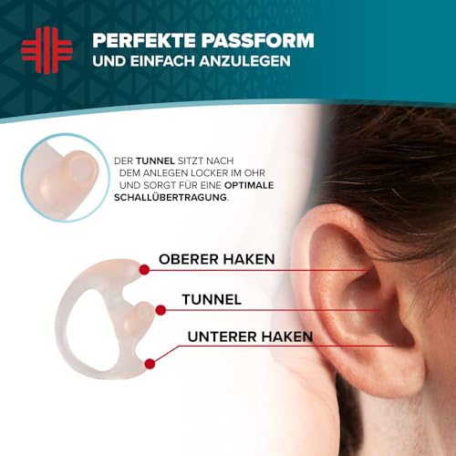 LIFE IS SIMPLE Ohreinsatz für Schallschlauch - Angenehmer Dank hochwertigem Silikon - 3 Größen, Links…