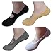 Women's Ballet Style No Show Low Cut Hospital Slipper Socks Great for Barre Pilates Yoga with Non Skid Grips