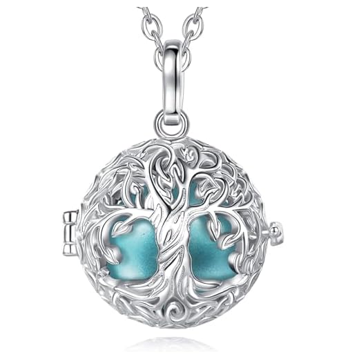 CELESTIA EL Llamador de Angeles Embarazada Collar con Medallón Arbol de la Vida Colgante Plata Joyería para Embarazada Regalos para Una Futura Mama