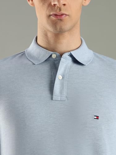 Image of Tommy Hilfiger Solid Regular fit Cotton Polo t-Shirt