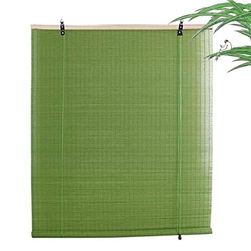 Sh000ad Stores en Bambou Filtrant la Lumière pour Fenêtres,Stores à Enrouleur Bambou Vert,Rouleaux Romains,Stores Vénitiens Bois Occultant à 80%,Volets Pare-Soleil pour Patio/Portes (80x80cm/32x32in) Cover