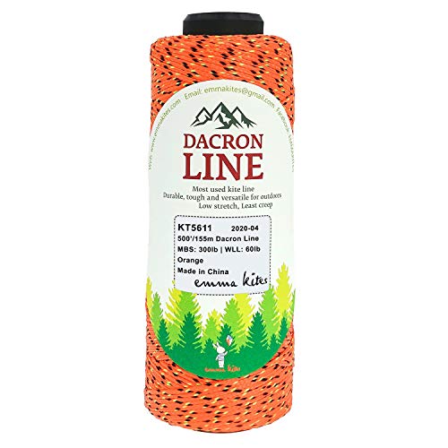 image for emma kites 300lbs / 500lbs Orange Braided Dacron Polyester String Cord