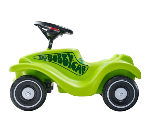 Big Bobby Car Classic Dino - Rutschauto ab 1 Jahr im bunten Dino-Design mit schwarzem Sicherheits-Lenkrad und Hupe, für Kinder ab 12 Monaten (bis 50 kg), grün mit Aufklebern