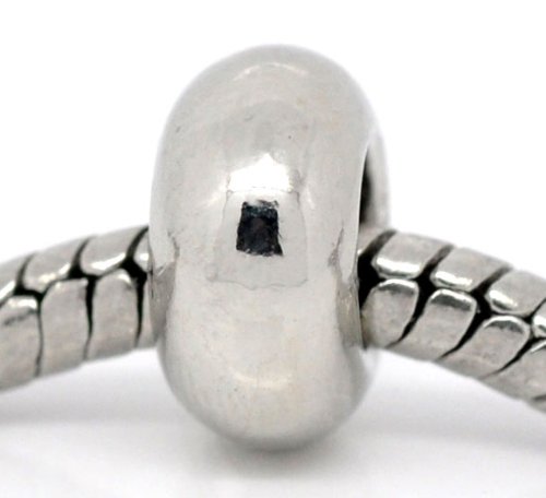 Charm Spacer Beads – Set of 10 Silver Tone Spacers, Compatible with European, Troll, Chamilia, and European-Style Snake Chain Bracelets2