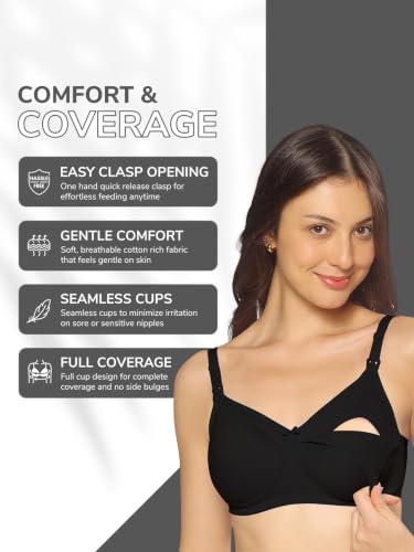 Image of MomToBe Women's Cotton Full Cup Non-Padded Feeding Bra /Nursing Bra /Maternity Bra