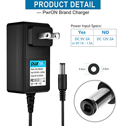 Pwron 9V Ac Dc Adapter (6.6Ft) Fit Brother P-Touch Pt-D200 Ptd200 Pt-D200Vp Pt-D210 Pth110 Pt-D200G Pt-1280 Pt-1290 Pt-1880 Pt-2030 Pt-2730 Label Maker, Ad-24 Ad-24Es Ad-20 Ad-30 Ad-60 Power Supply #TOP1
