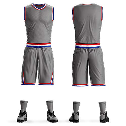image for Carote Grey Custom Men/Youth Basketball Uniforms Team Jersey and Short