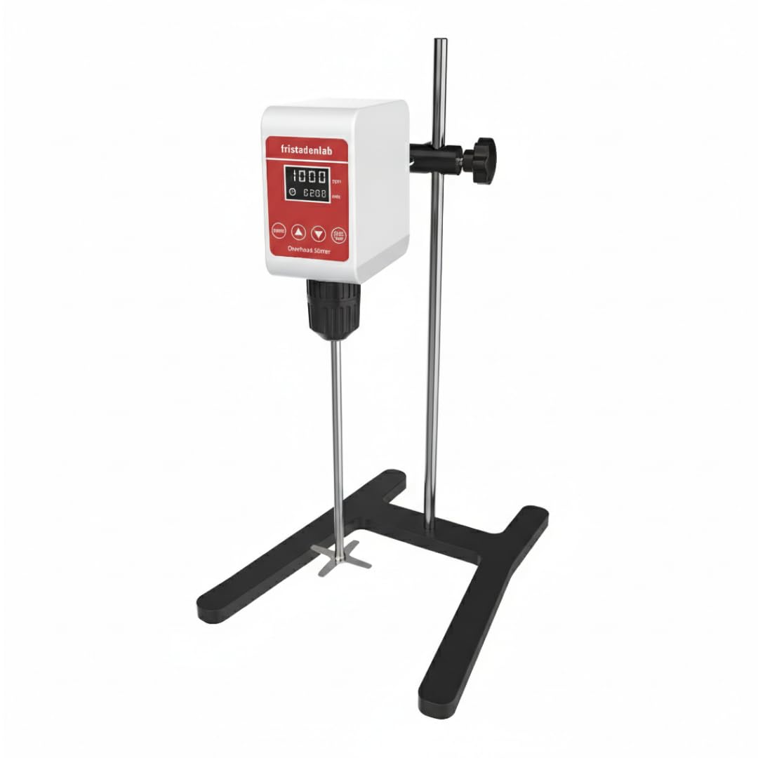 Fristaden Lab Digital Overhead Stirrer – 5L Capacity - up to 5,000mPa·s Viscosity - Stirrer 100-1200rpm with Stand & Stirring Rod (5 L Capacity)