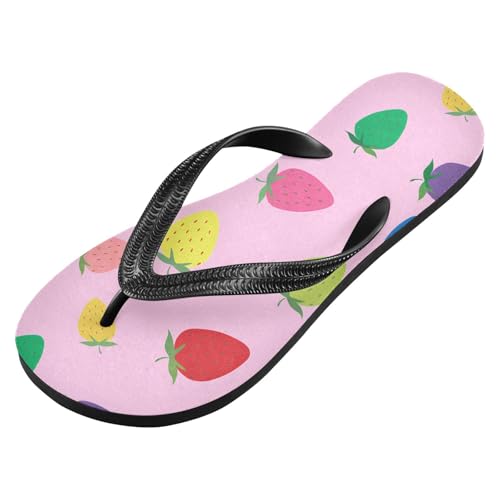 Sinestour Colorful Strawberry Fruit Flip Flops for Beach Thong Sandals Anti-slip Lightweight Beach Slippers for Summer Swim Travel2