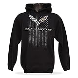 West Coast Corvette C7 Corvette Men's American Legacy Hooded Sweatshirt - Black (Large)