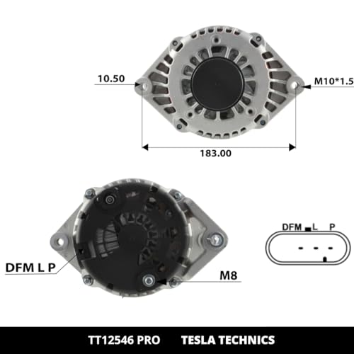 TESLA TECHNICS TT12546 PRO Alternateur de voiture 12V, 120A. Compatible avec CHEVROLET. Excellent relation qualité-prix. Installation facile et garantie. – vue 3