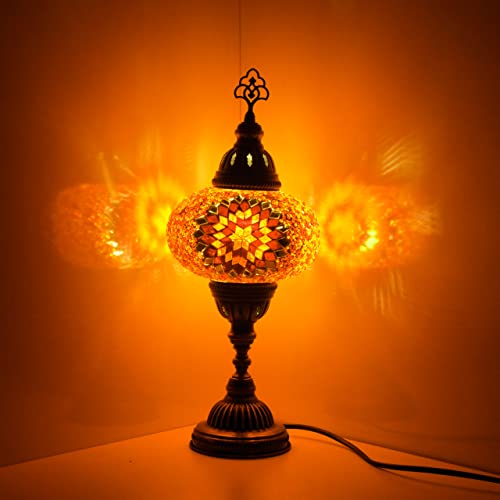 10 Variables Lampes de Table en Mosaïque de Lampe Turque | Lampe Marocaine Turque Avec Base en Bronze | Lampe de Nuit Tiffany faite à la Main | Veilleuse de Chevet en Verre Mosaïque Avec Ampoule LED