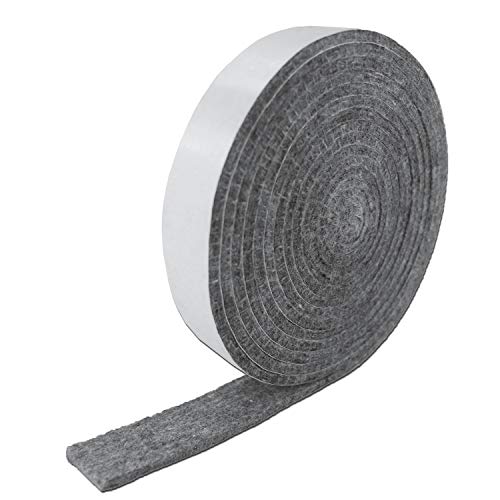 LANUCN BBQ Sello de Humo Tira/Self Stick Nomex ahumadores Banda de Sellado/Horno Door Seal Hopper Lid Sellado Strip/Smoke Keeping Strip/Heat Banda de Sellado Resistente (12'x7/8''x1/8'' Gris)