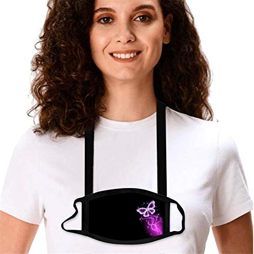 Preisvergleich Produktbild 95 Damen Mouth Shield Reusable Masken Mundschutz Multifunktionstuch Schmetterling Drucken Outdoor Faces Maske Cover Earloop Waschbar Nasenschutz Halstuch mit Maskenhaken (Rosa)