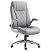 HOMCOM Fauteuil de bureau ergonomique hauteur réglable roulettes pivotant P.U 70 x 76 x 121 cm gris