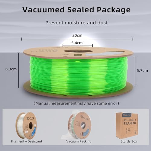 Image of 3DHojor TPU Filament 1.75mm TUP95A 3D Printer Filament Flexible Soft 3D Filament 1KG*4 Bundle fit Most FDM 3D Printers Dimensional Accuracy + /- 0.03 mm-Transparent Pink /Orange /Purple /Clear
