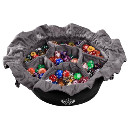 CardKingPro Immense Dice Bags with Pockets - Black - Capacity 150+ Dice - Great Organizer for Dice Hoarders, Perfect for Dungeons and Dragons [Patented Design]