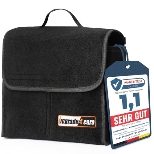 Upgrade4cars Auto Kofferraumtasche aus Filz mit Klett Fixierung Kfz Kofferraum Organizer Tasche für Werkzeug & Autopflege Autozubehör Innenraum Gadget Geschenke für Frauen Männer