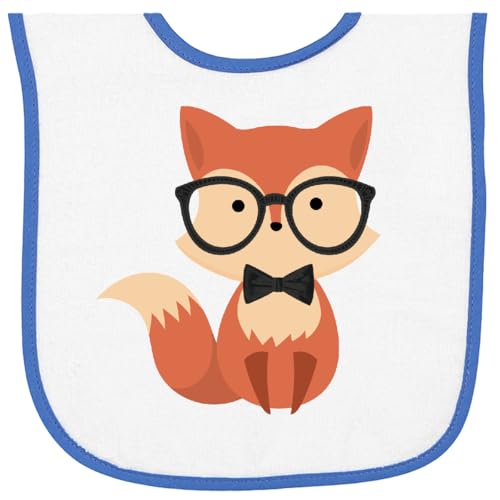 inktastic Cute Hipster Fox Baby Terry Cloth Bib