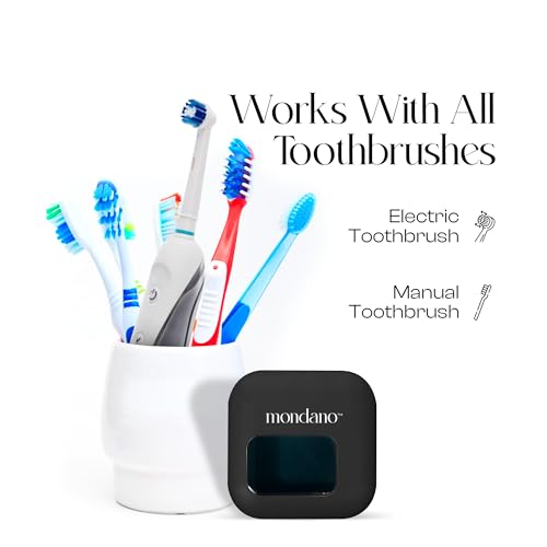 Image of Mondano UV-C Toothbrush Sanitizer and Holder, Travel Case Cover Cap