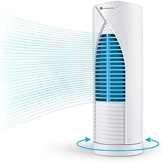 PureMate Tower Fan, 13" Desktop Mini Tower Fan with 3 Fan Speeds, Portable Desk Fan, 70° Oscillation, Quiet Cooling for Home Office Small Bladeless Fan Kitchen & Garden