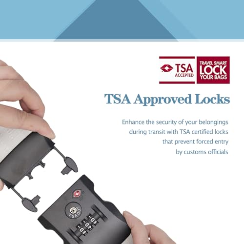 Image of Heavy Duty Luggage Strap with TSA Locks, Airplane Travel Essentials, Luggage Straps for Suitcases 3 Packs 2 Inches Wide Black