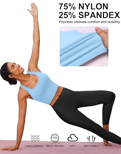 Image of PINSPARK Sports Bra Longline Racerback Tank Tops for Women Padded Workout Yoga Top