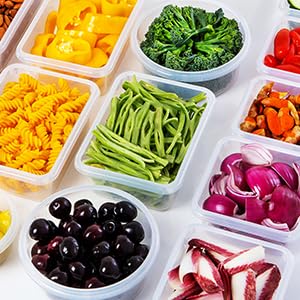 24 Peças Potes Mantimentos Herméticos Para Recipientes Armazenamento de Alimentos com Tampa, Plástic