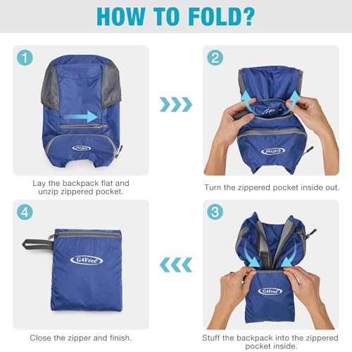 Image of G4Free Lightweight Packable Hiking Backpack for Men Women Small Hiking Daypacks Foldable Shoulder Pack Casual Outdoor Bag 11L